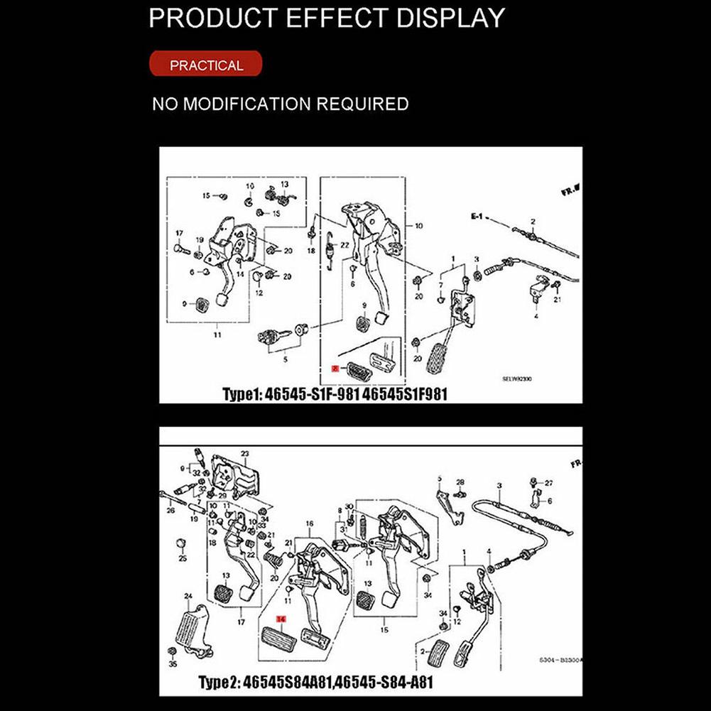 Резиновая накладка педали тормоза 13 х 6 см 46545-S30-981