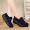 Lace-up Women Platform Shoes Fashion Wedge Heels Leather Casual Walking Shoes Elegant Working Shoes Loafers for Mother