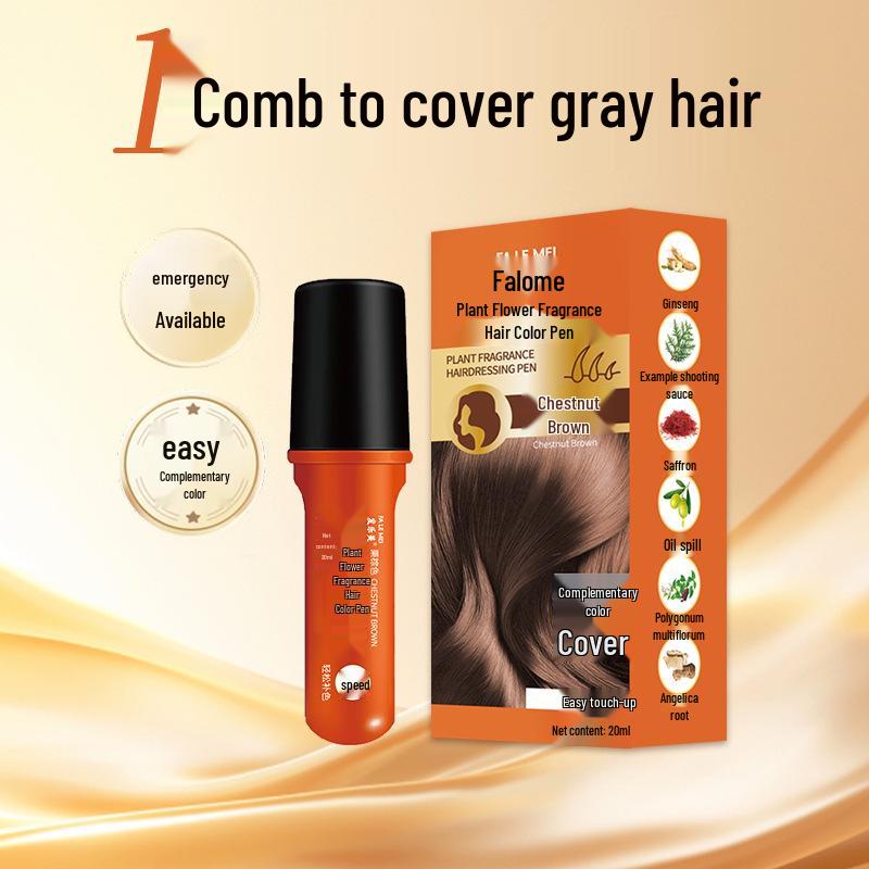 Faleime Цветовой маркер для волос - DJEM Временный краситель для волос с расческой-гребнем, Маскировка седых волос, Мягкий и не повреждающий, Одноразовый.