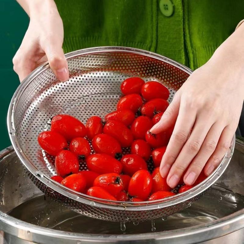 Dualswish Многофункциональная пароварка из нержавеющей стали для дома, многофункциональная дренажная корзина с ручкой, пароварка с мелкой сеткой MIT