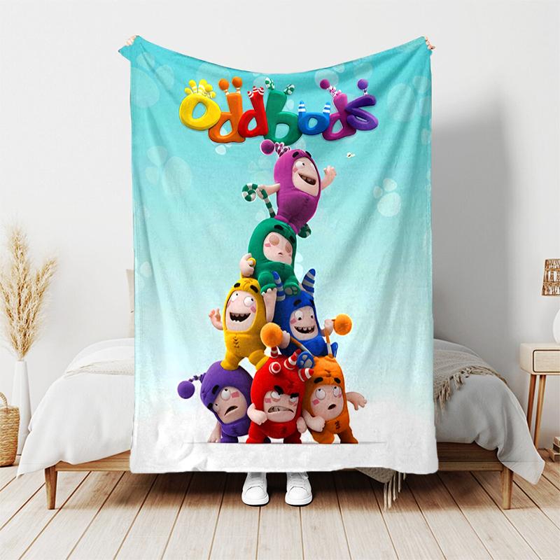 1pc Blanket Oddbods Print Design, Lightweight Blanket for Sofa, Bed- Soft &Warm, Gift for All Seasons like Christmas, Halloween