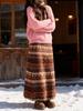 Женская флисовая юбка-фонарик в этническом стиле Fair Isle для осени/зимы