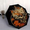 1pc Skull Flames Automatic Open 8-Rib Windproof Umbrella, Travel & Commuting, Suitable for All Seasons
