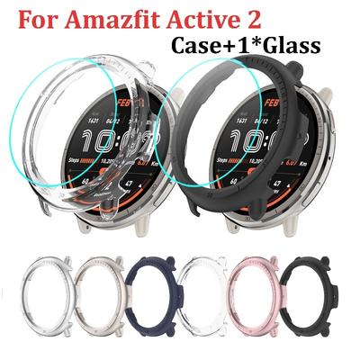 Чехол для ПК со стеклянным защитным экраном для умного браслета Huami Amazfit Active2 Ремешок Чехол A2437 Защитный чехол Аксессуары
