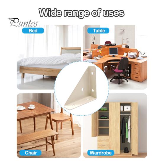 5Pcs Corner Brace Brackets Rustproof Corrosion Resistant Simple Installation 90-Degree Triangle Gusset Corner Brace Fasteners