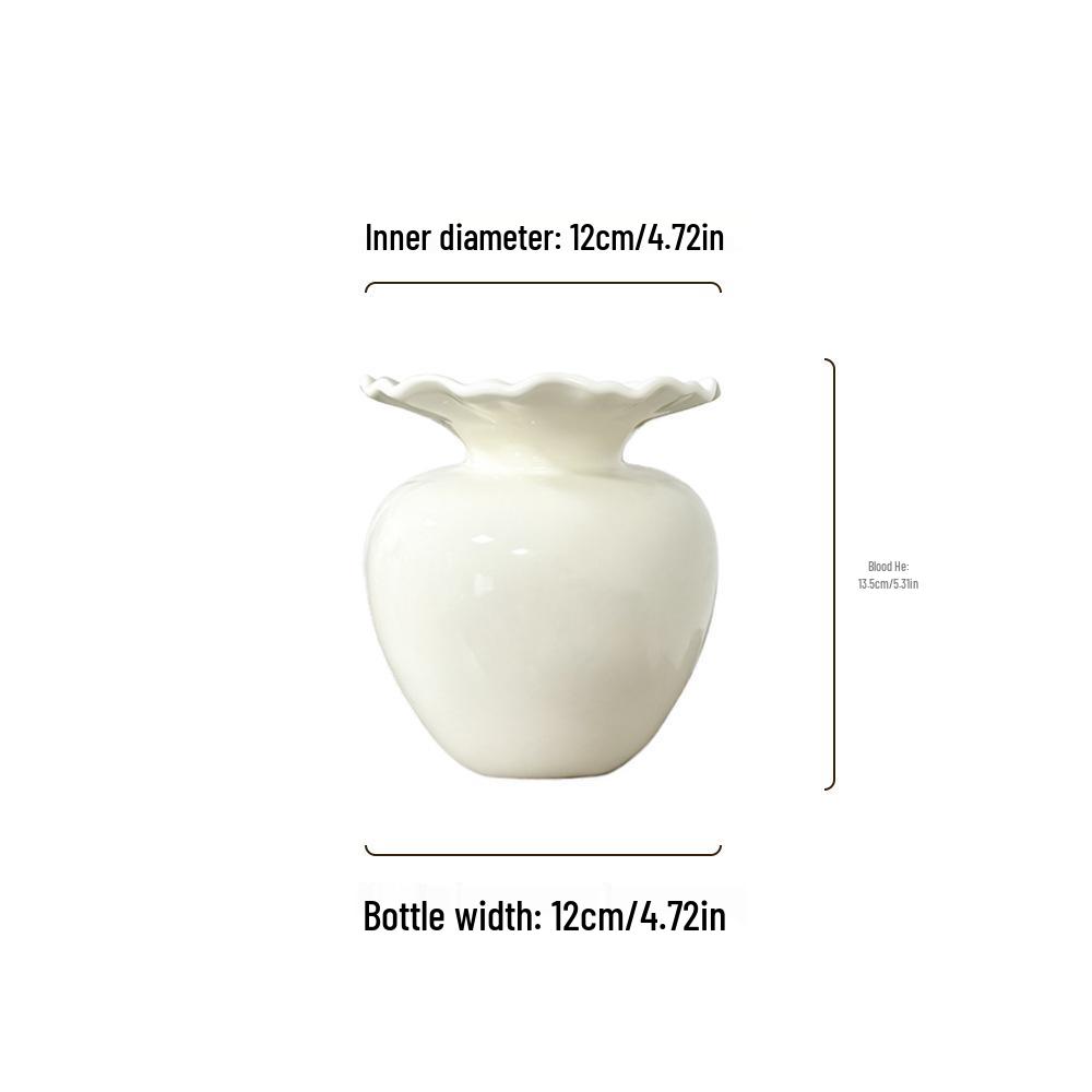 Elegant Small Ceramic Hydroponic Vase for Fresh Flowers - Light Luxury Style Ornament