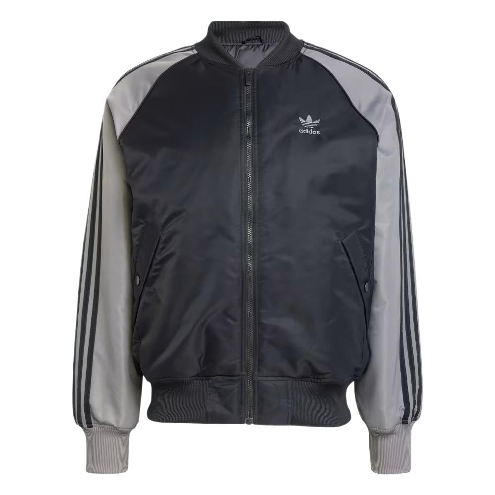 Adidas Premium Collegiate Jacket Retro Sports Stand Collar Comfortable Casual Breathable Long Sleeve Jacket Men Jacket Black IZ0409