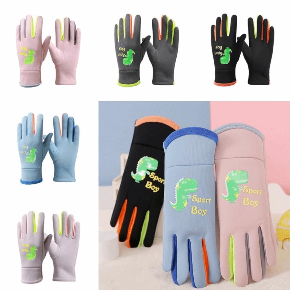 Cartoon Dinosaur Kids Warm Gloves Night Luminous Children's Outdoor Gloves Cycling Equipment