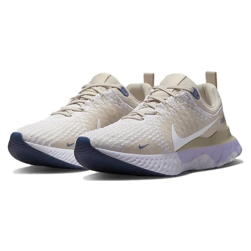 Nike Женские беговые кроссовки Nike React Infinity Run Flyknit 3 Oat Овсяный Фиолетовый с диффузным синим и белым DZ3016-101