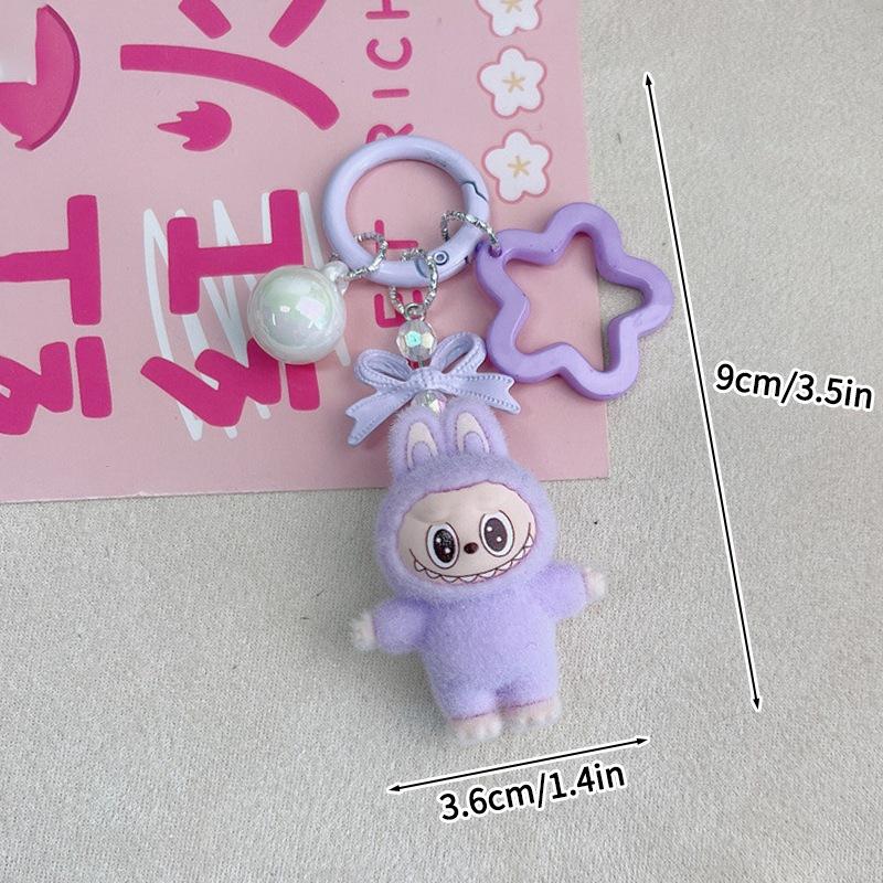 Милый флокированный брелок, маленький кулон в виде куклы, модный, игровой, студенческий, для пары, аксессуары для подвешивания на сумку