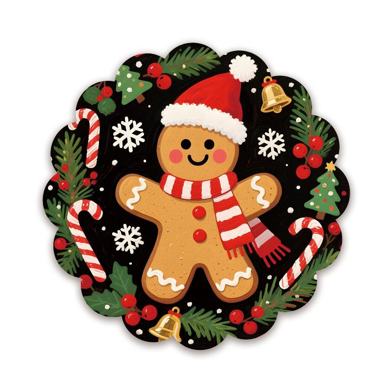 4 шт. Рождественские круглые салфетки с волнами, нескользящие, термостойкие, подставки на стол, зимняя вечеринка, рождественский декор, круглая скатерть