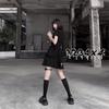 Women Black Y2k Dress French Cross Embroidery Punk Dark Dress JK Uniform College Style Gothic Street Skirt