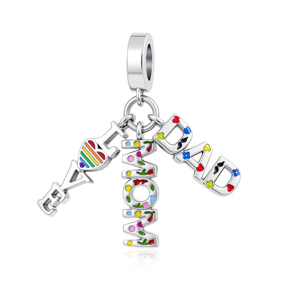 Новый Медный Подвеска-шарм Принц-лягушонок Счастливый Друг Сестра Мама Питомец Любовь Бусина Подходит для Оригинального Браслета Ювелирные Изделия Торт Подарок