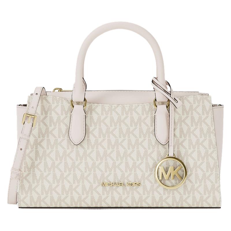 Michael Kors MK Arden Сумка-кроссбоди с монограммой Искусственная кожа Маленькая женская сумка Ванильно-белый Кремовый 35S6G4XM1B-278
