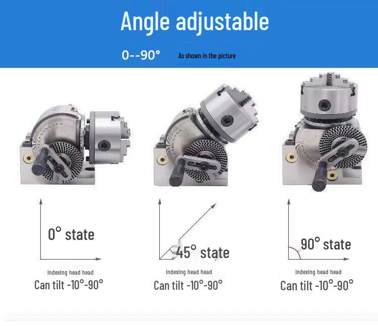 Universal 6.5" Dividing Head for Precision Milling Machines - Dual-Use Vertical & Horizontal Divider with Tilting Chuck and 160mm Dividing Plate