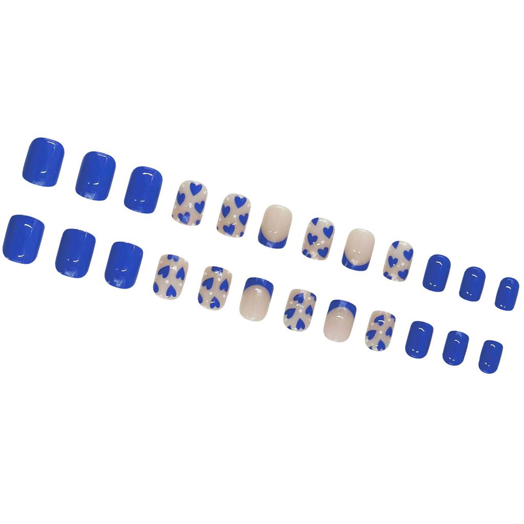 Valentine Fake Nail Square Press On Nail Acrylic Nail Full Cover False Nail Stick On Nail Gloss Artificial Nail 12 Sizes