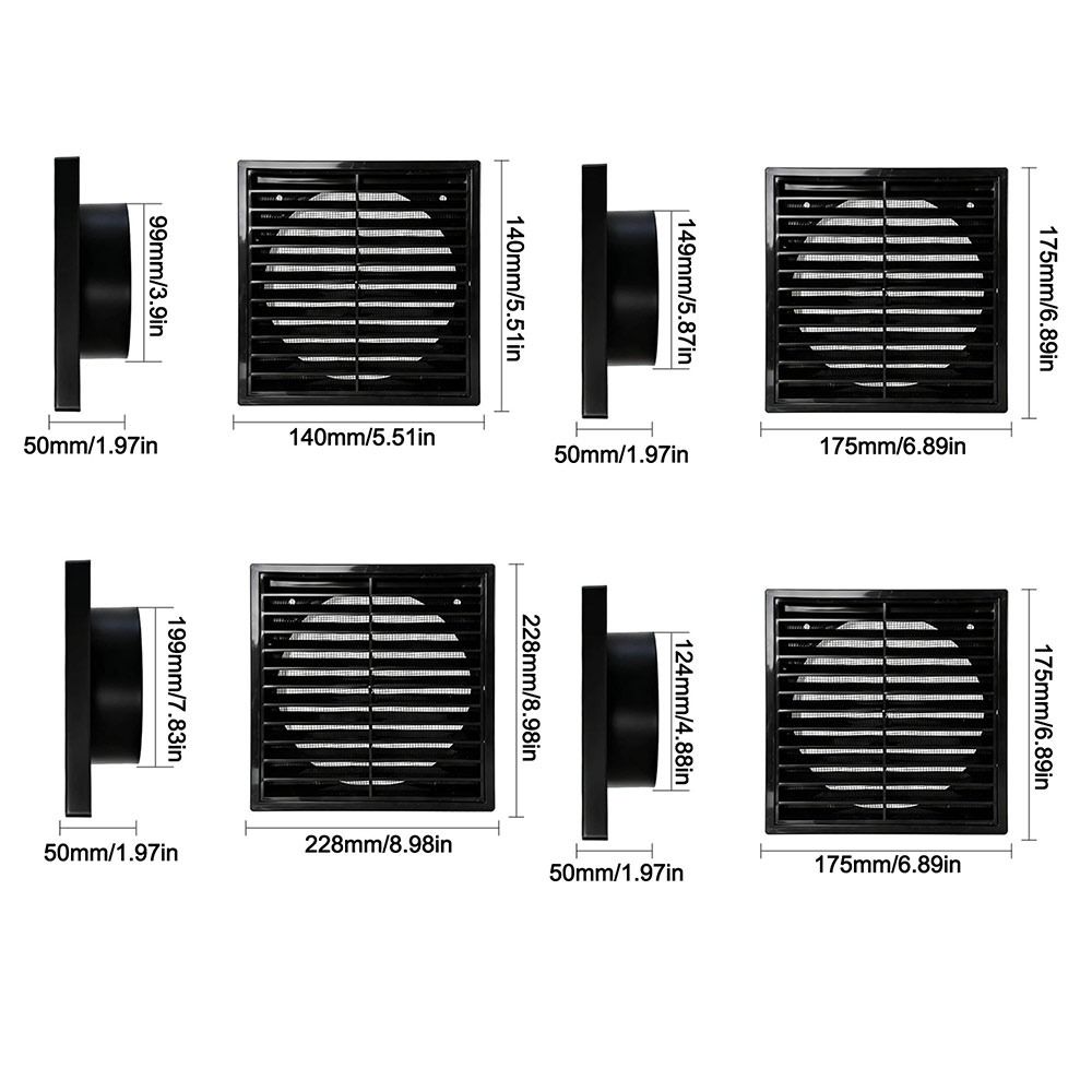 Square Air Vent Grille Cover 4/5/6/8In Duct Vent Cover Ventilation Grille Ventilation Accessories