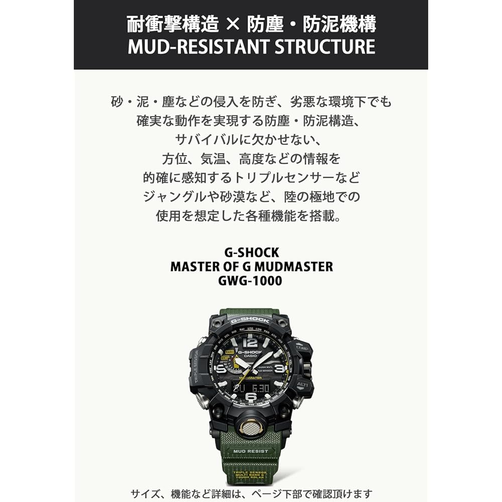 Casio G-Shock Mudmaster GWG-1000-1A3JF Мужские Солнечные Радиоуправляемые Часы Зеленые