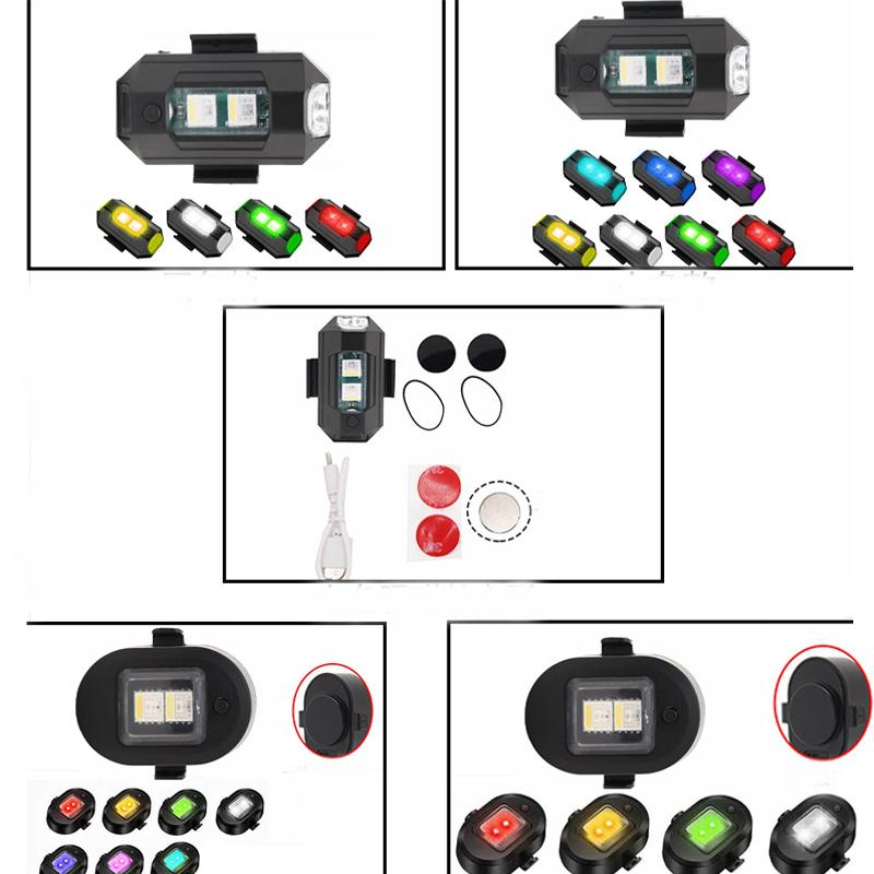 Motorcycle Lights Drone Strobe Light USB LED Anti-Collision Bike Aircraft Night Flying Mini Flashing Warning Signal Light