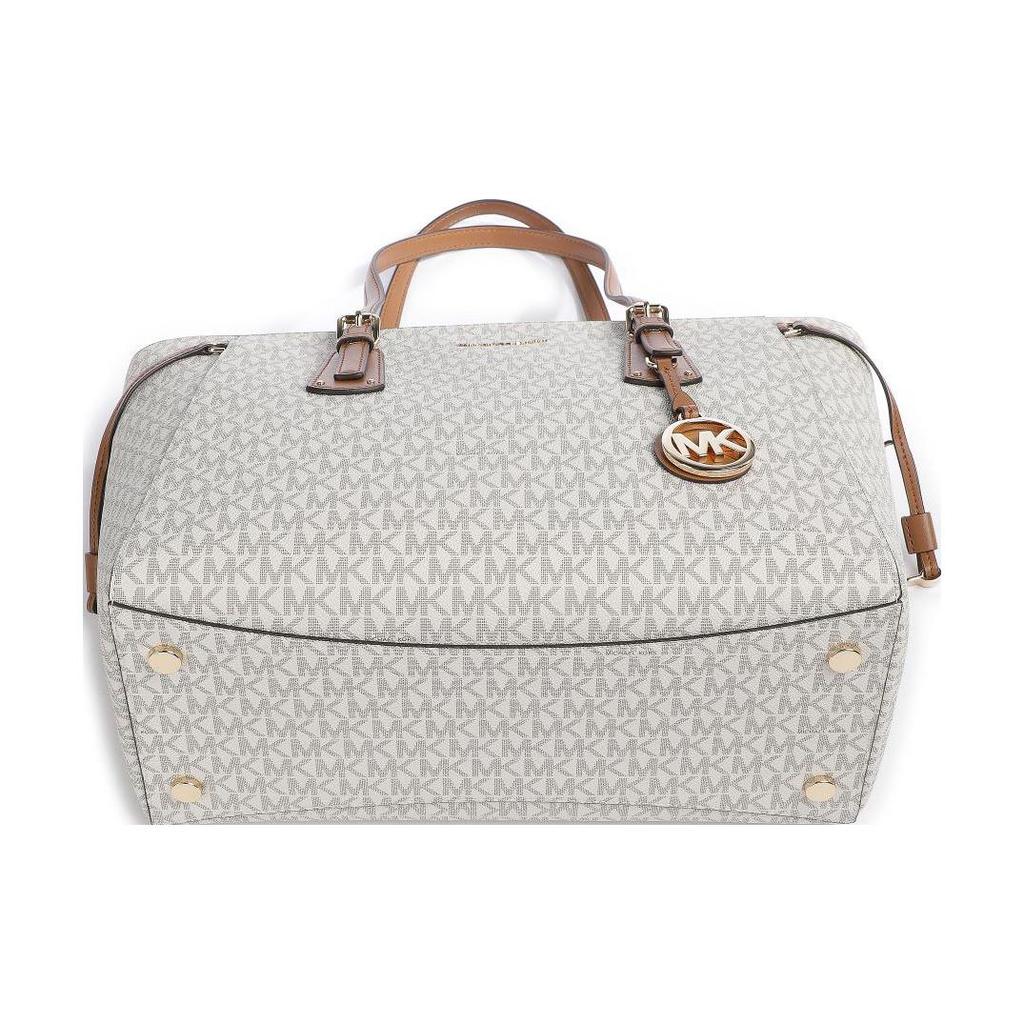 New MICHAEL KORS Voyager Artificial Leather Tote Bag, Shopping Bag, Shoulder Bag Medium Women's Vanilla White 30F8GV6T2B-150