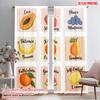 2pcs 2D Flat Printing Scene Curtains Love Joy Peace Fruit 100% Polyester Without Electricity Birthday Party for Bedroom Office