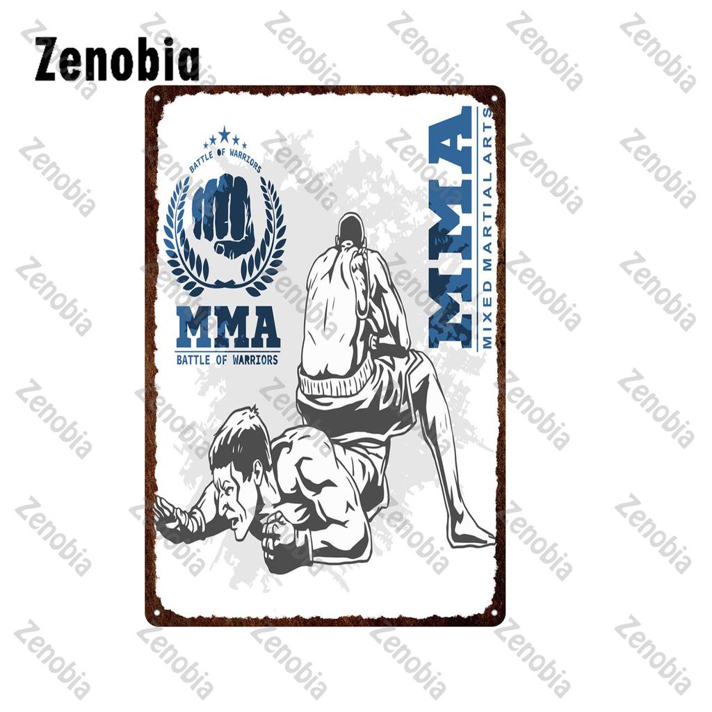 Металлический знак ММА, смешанные боевые искусства, бойцовский клуб, металлический плакат, жестяные знаки, винтажная табличка, декоративная тарелка, боксерский ринг, клуб, спортивный зал, декор