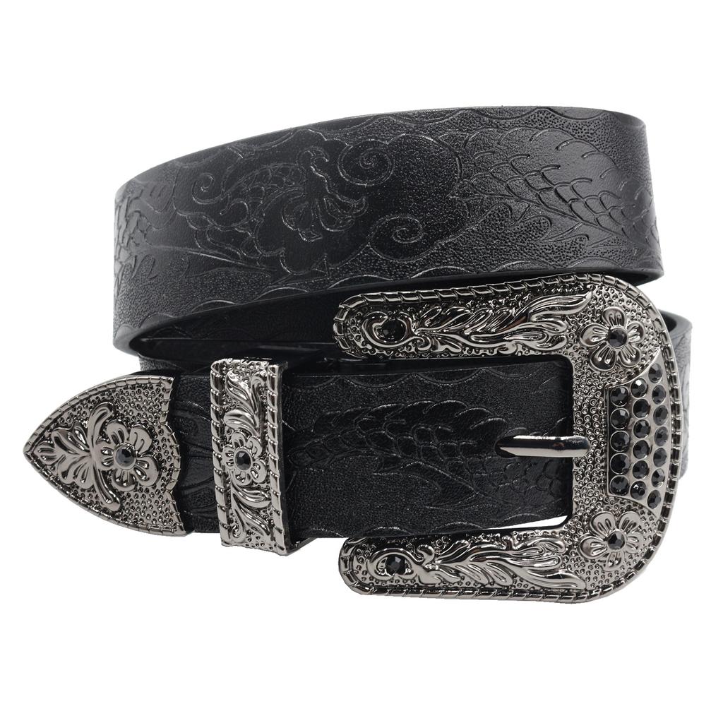 Ethnic Style Embossed Leather Belt Vegetable Tanned Head Layer Cowhide Men and Women Universal Belt Mongolian Style Personal Carving Trend