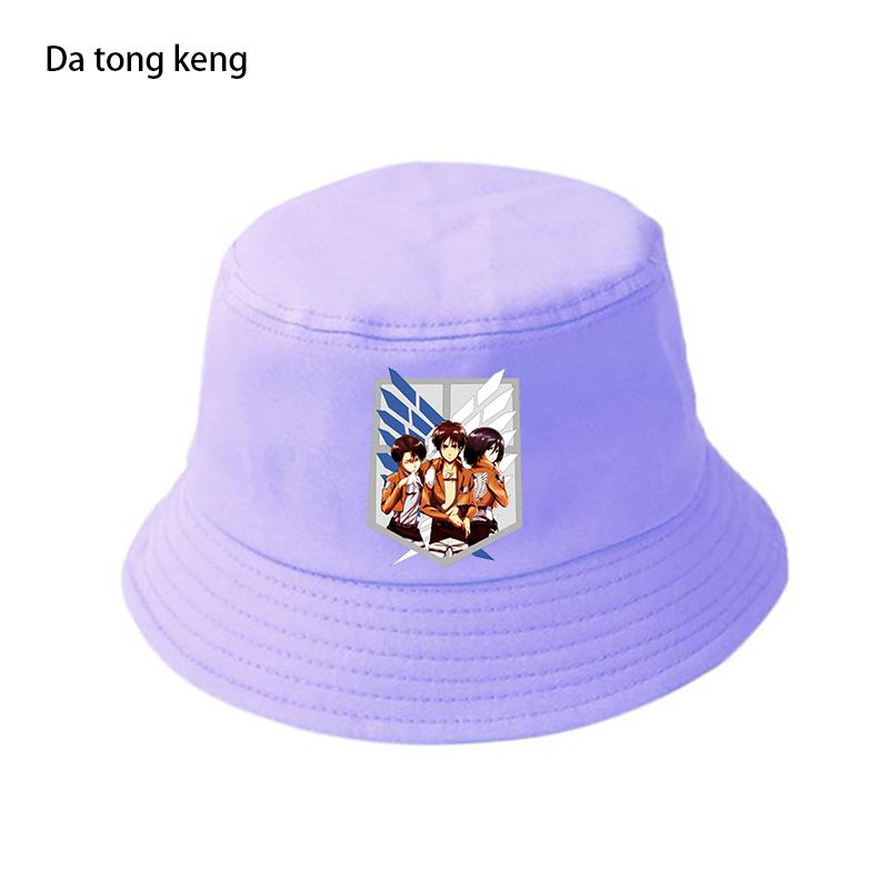Летняя шляпа японского аниме «Атака Титанов», женская панама-ведро унисекс, дизайнерский плоский козырек, шляпа рыбака в стиле аниме 90-х годов