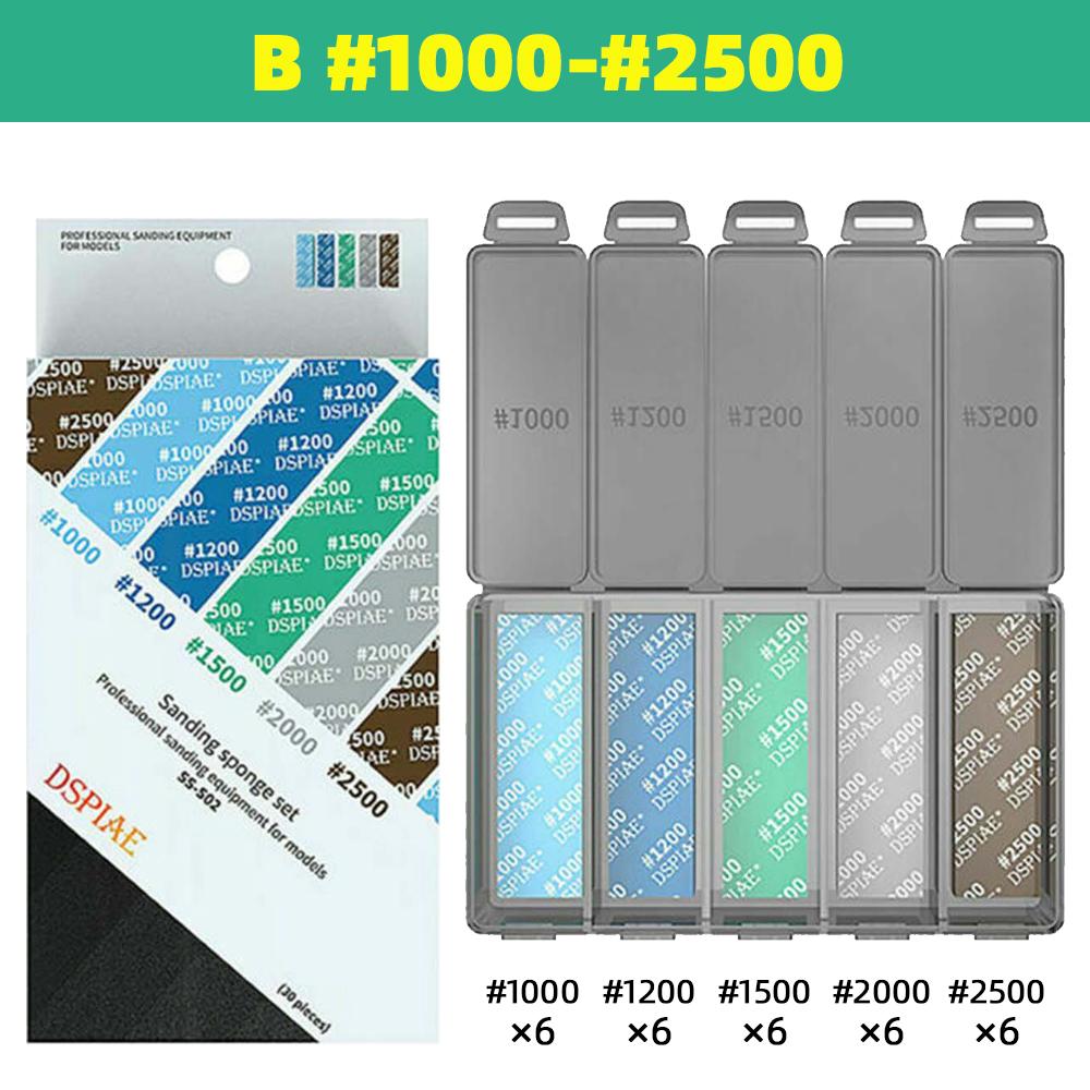 DSPIAE Sanding Sponge Set for Gundam GK Military Model Combo Arc Grinding Polishing Sandpaper Making Tool Sanding Paper 30Pc