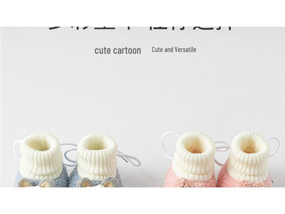 Warm Lambswool Fleece Baby Prewalker Shoes - Non-Slip, Thickened for Autumn/Winter