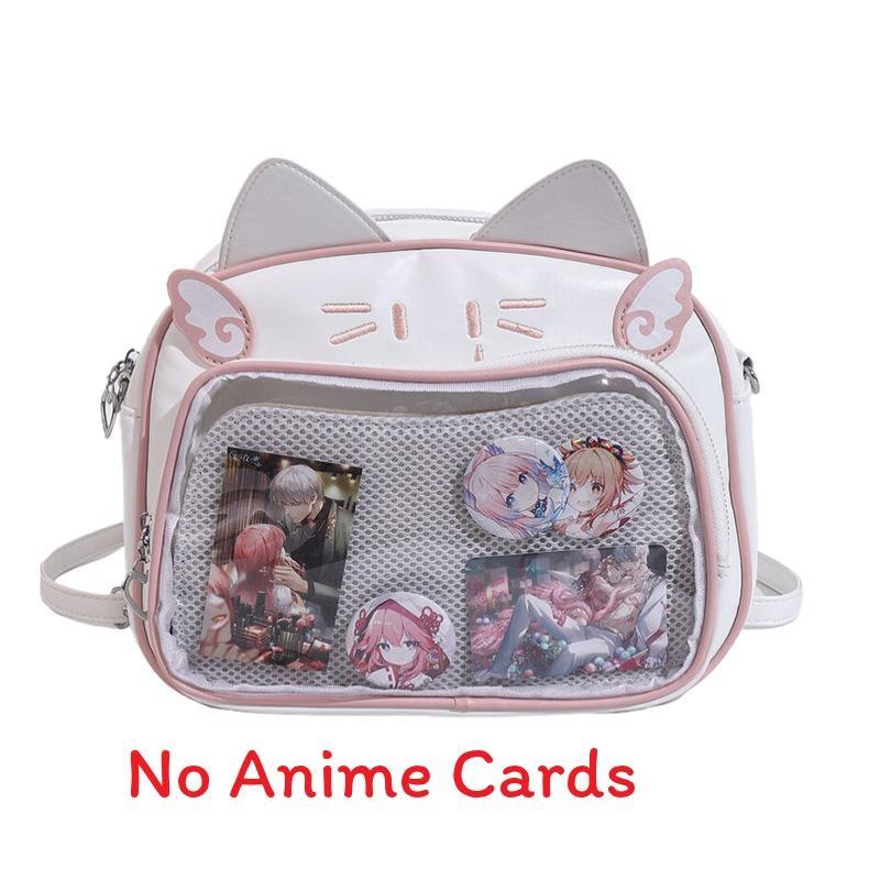 Mechanical Student Cat Backpack With Grid Pocket Cartoon Print For Wear Casual