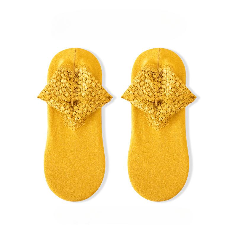 Женские осенне-зимние утолщенные теплые флисовые носки, кружевные носки до щиколотки, нескользящие носки-тахо