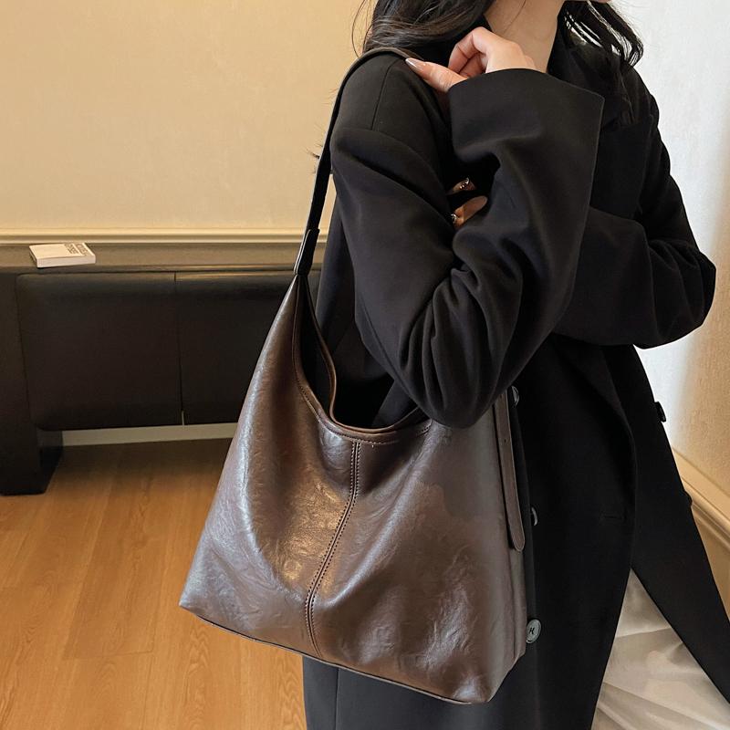 Винтажная сумка-коммутер большой вместимости, женская сумка на плечо из мягкой кожи, сумка-тоут под мышкой