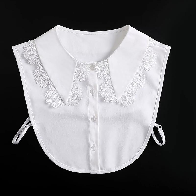 Formal False Collar Women Embroidery Faux Col Half Shirt Blouse Fake Collars Sweater Shirt Detachable Collars Accessories