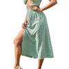 Summer Floral Half-body Skirt,Split A-line Package Hip Long Skirt