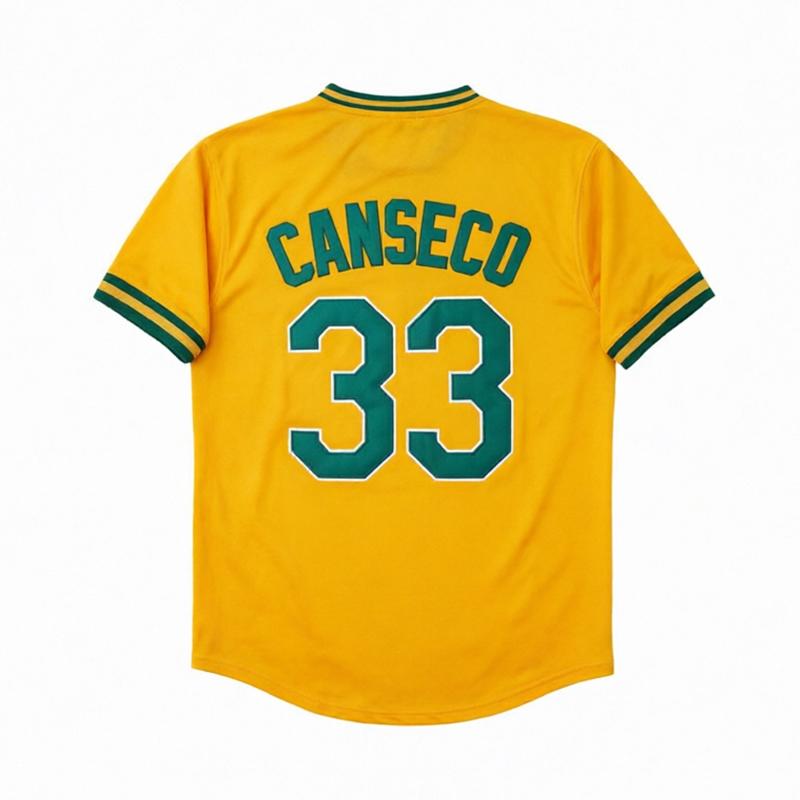 Men's Vintage-Style Stitched Baseball Jerseys 9 Reggie Jackson 24 Rickey Henderson 25 Mark McGwire 33 José Canseco S-3XL