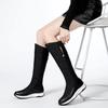 Microfiber Down Fiber Tarpaulin Autumn Winter Shoes Med Heels Size 44 Wedges Super Size Snow Boots Round Toe Keep Warm Thigh High Boots