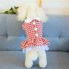 Pet Dog Clothes Cotton Material Soft Comfortable Plaid Princess Flower Dress Thin Pet Dog Cat Skirt Pet Attactive Cost