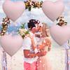 3-Pack 30inch Heart-Shaped Aluminum Foil Balloons, Matte Pink Heart Balloons, Party Balloons, Suitable for Valentine's Day, Birthday Parti