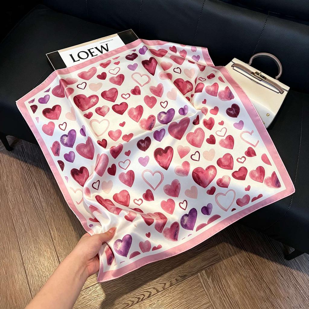 New silk satin 71 * 71 square scarf versatile foreign style simulation silk scarf middle-aged and elderly decorative scarf neck protection silk scarf