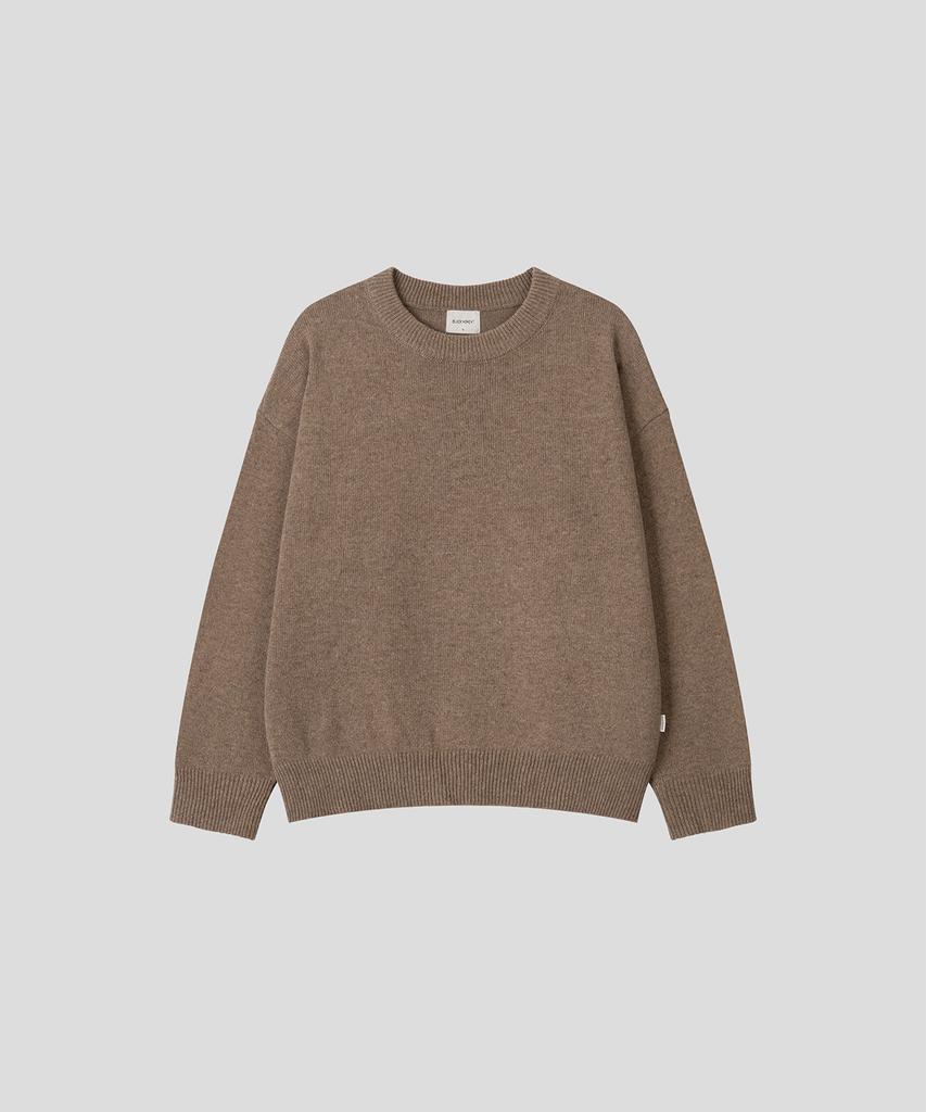 BLACK MOMENT Nature Lambswool Crew Knit [Beige]