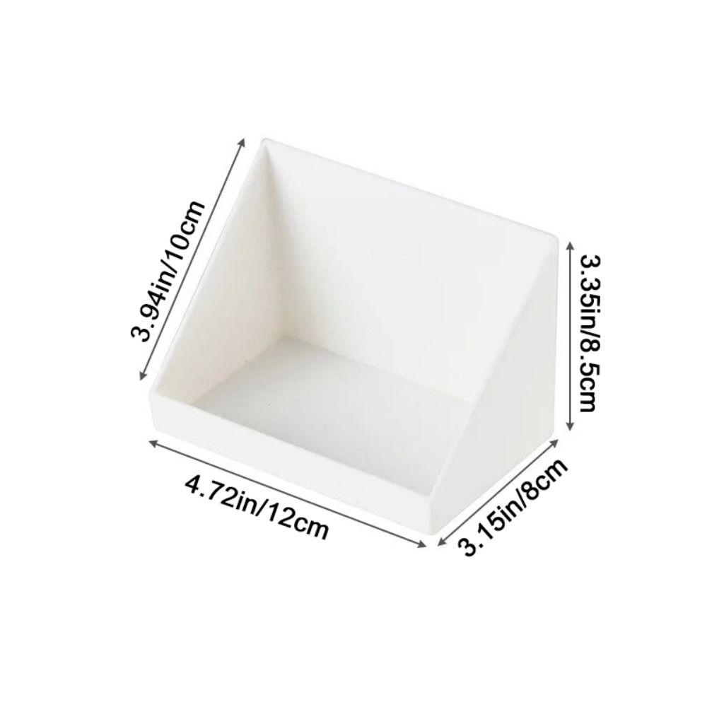 Plastic Mirror Cabinet Organizer Wall Mounted White/Transparent Oblique Opening Storage Box Perforated Free Self Adhesive