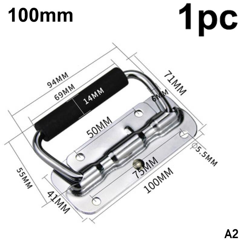 Metal Speaker Box Handle Easy Mount Black Spring Rubber Grip 4Pcs for Heavy Transport Flight Cases