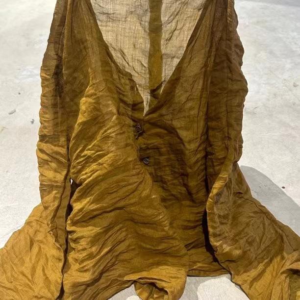 Johnature Woman Winter O-Neck Print Long Sleeves Shirt Fashion Vintage Chinese Style Single Breasted Shirt