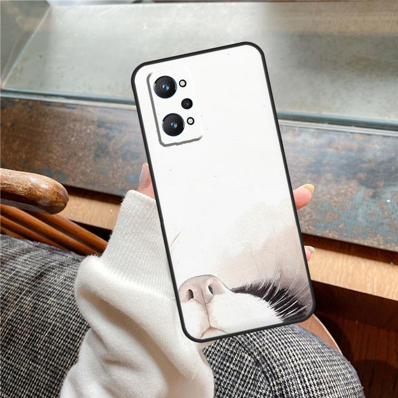 Минималистичный чехол с кошками для Realme 12 Pro Plus 11 13 14 C63 C61 C55 C51 C53 C25 C65 C67 C71 C75 GT6 GT7 15 Pro