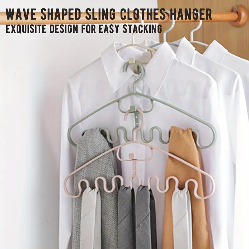1pcs Stainless Steel Wave Shape Hanger Vest Ties Non Slip Bra Lingerie Slot Hanging Hook for Tank Top Wavy Clothes Hanger Holder