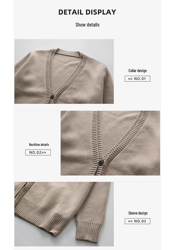 APO Women's Clothing | Unisex Loose V-neck Knit Cardigan - Autumn/Winter Korean Style Sweater