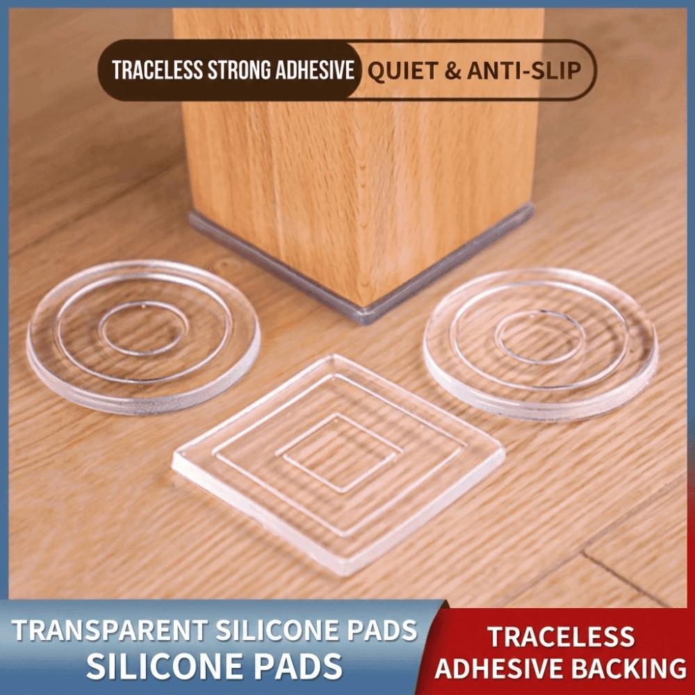 4Pcs Self Adhesive Silent Table Foot Mat Transparent Sofa Chair Foot Fixed Pads Sofa Corner