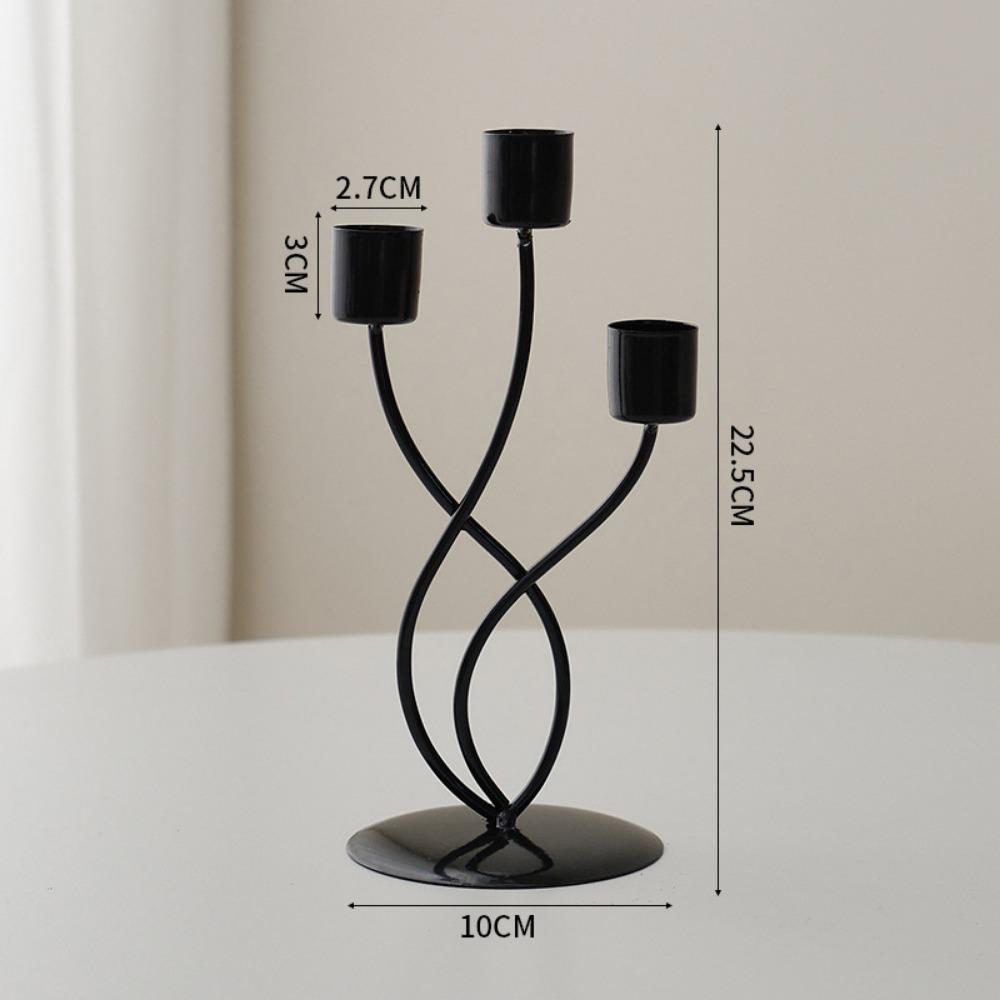 Iron Desk Candle Ornament Stable Base Candle Holder Simple Candlestick Crafts  For Dining Room