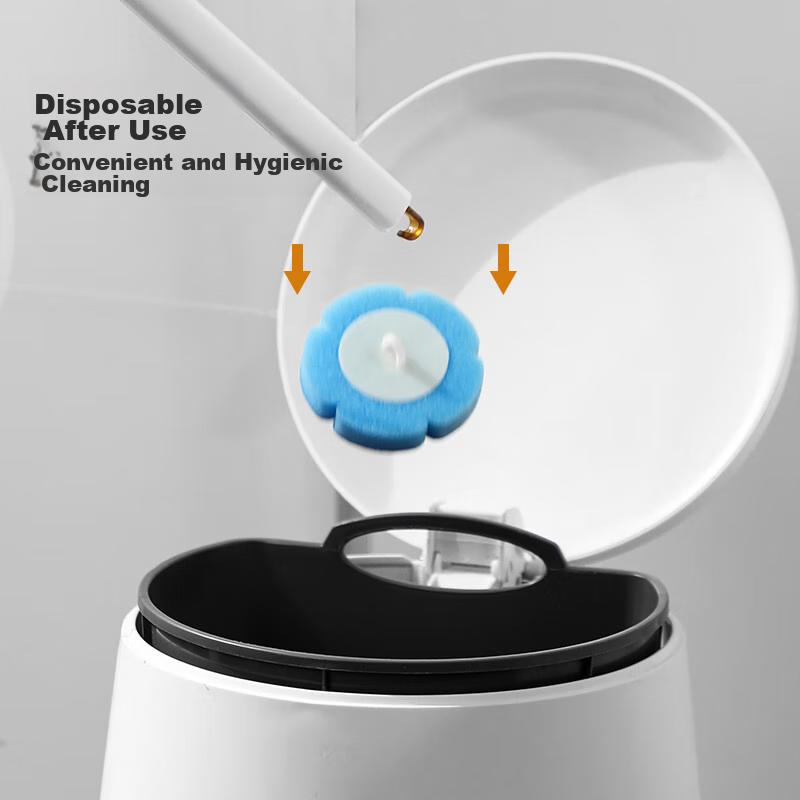 Disposable Toilet Brush Replacement Heads, 24 Hook-Style Brush Heads, for Cleaning Toilet And Bathroom, with Built-In Cleaning Liquid